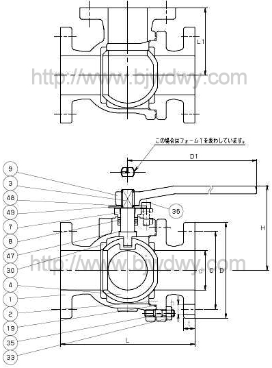 日本KITZ北泽10FCTB2L铸铁三通球阀(图2)