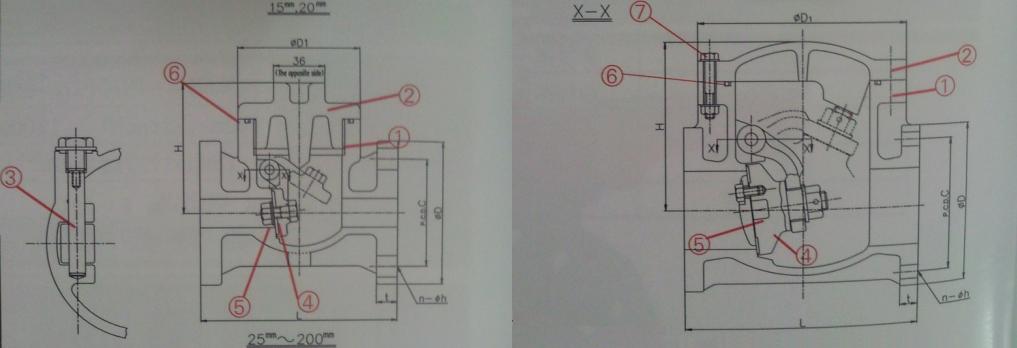 PVC旋启式止回阀尺寸规格